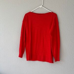 LOFT Vibrant Red Crew Neck Sweater